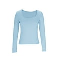 thumbnail image 1 of Womens Tops, Womens Long Sleeve Shirts Crop Tops Fall Fashion 2025 Square Neck Going Out Basics Tees Y2k Clothes, 1 of 3
