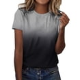 thumbnail image 1 of Womens Tops, Womens Ombre Gradient Short Sleeve T Shirt Soft Comfort Casual Crew Neck Tee Shirts Trendy Everyday Style Top 2026 Army Green XXL, 1 of 3