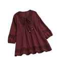 thumbnail image 1 of Womens Tops Womens Plus Size Tops Long Sleeve Shirts Blouses Lace Pleated Tunic Tops, 1 of 7
