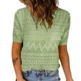 thumbnail image 1 of Womens Tops Womens Short Sleeve Crew Neck Lightweight Knit Sweater Blouse Trendy, 1 of 5
