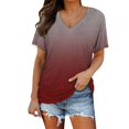 thumbnail image 1 of Womens Tops Womens Short Sleeve V Neck Tops with Side Shirring Loose Fit Shirts Shirts for Women, 1 of 5