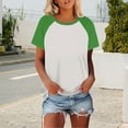 thumbnail image 1 of Womens Tops Womens T Shirts Short Sleeve Color Block Loose Fit Casual Summer Tops Comfy Blouses Basic Tees Shirts for Women, 1 of 6