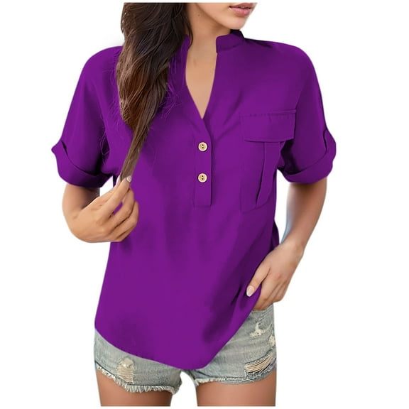 Womens Tops, Womens Tops Dressy Casual V Neck Womens Blouses for Work Professional Short Sleeve T-Shirts Loose Fit V Neck Graphic Tees Trendy Tank Tops for Women 2025