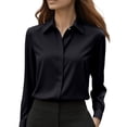 thumbnail image 1 of Womens Tops Wrinkle Resistant Long Sleeve formal Work Blouse Spring Summer Shirts for Women Black L, 1 of 9