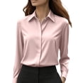 thumbnail image 1 of Womens Tops Wrinkle Resistant Long Sleeve formal Work Blouse Spring Summer Shirts for Women Pink M, 1 of 9