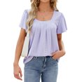 thumbnail image 1 of Womens Tops for Summer Ruffle Sleeve Tunic Blouse Pleated Flowy Dressy Casual Shirts Shermie, 1 of 6