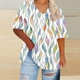 thumbnail image 1 of Womens Tops under $5 Plus-Size Short Sleeved V-Neck Printing Base Shirt White XXXXXL, 1 of 5