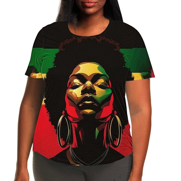 Womens Tops under $5 Short Sleeve Independence Day Printing Casual Loose Plus Size Tee Round Neck Tunic Blouse Multicolor XL