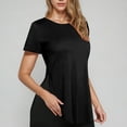 thumbnail image 1 of Womens Tops under $5 Short Sleeved Round Neck Loose Casual Top Black S, 1 of 6