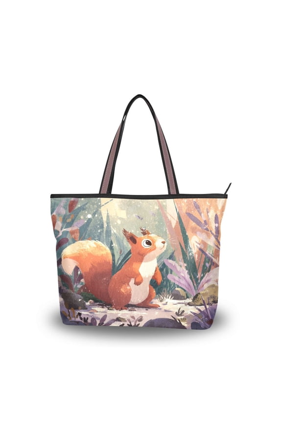 Womens Tote Bag Fashion Handbags Shoulder Bag Lightweight & Multi-Compartment Carryall Cute Little Squirrel M