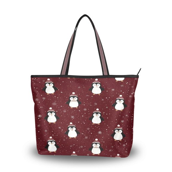 Womens Tote Bag Fashion Handbags Shoulder Bag Lightweight & Multi-Compartment Carryall Cute Penguin Pattern M