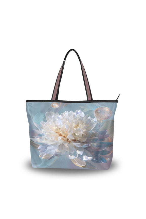 Womens Tote Bag Fashion Handbags Shoulder Bag Lightweight & Multi-Compartment Carryall Large Flower in Full Bloom M