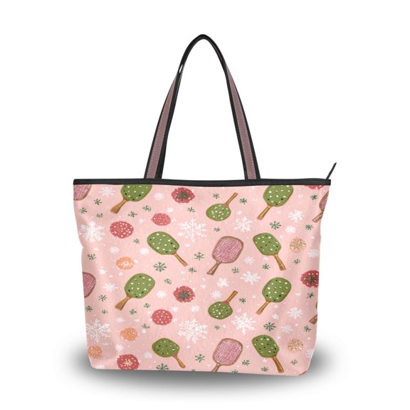 Womens Tote Bag Fashion Handbags Shoulder Bag Lightweight & Multi-Compartment Carryall Snowflake Racket Pattern L