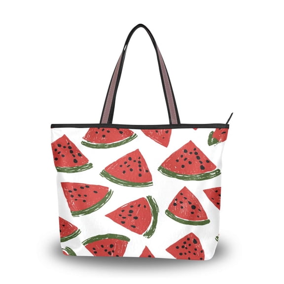 Womens Tote Bag Fashion Handbags Shoulder Bag Lightweight & Multi-Compartment Carryall Watermelon Slice Pattern M