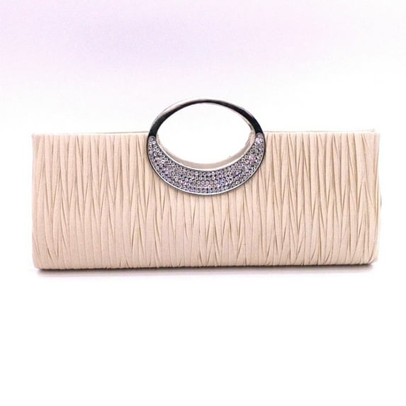 Womens Tote Bag Ladies Crystal Diamante Clutch Purse Bridal Wedding Evening Party Handbag Black White Silver Wallet/Apricot