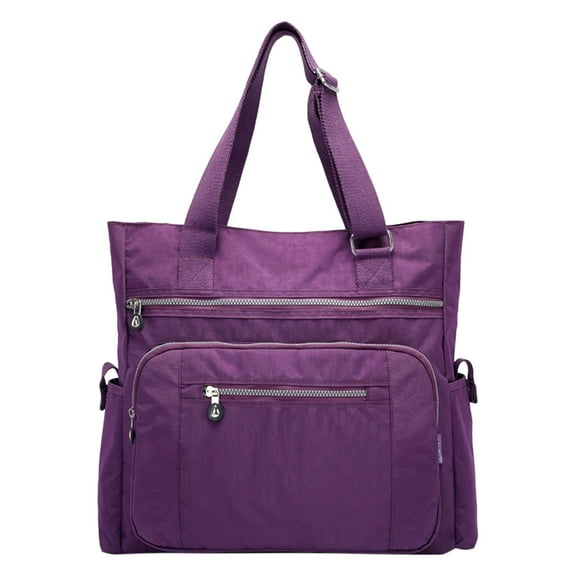 Womens Tote Bag Waterproof Nylon Multi Pocket Shoulder Bags Laptop Work Bag Purse Lightweight Handbag
