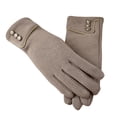 thumbnail image 1 of Womens Touch Screen Phone Fleece Windproof Gloves Winter Warm Wear Khaki One Size, 1 of 4