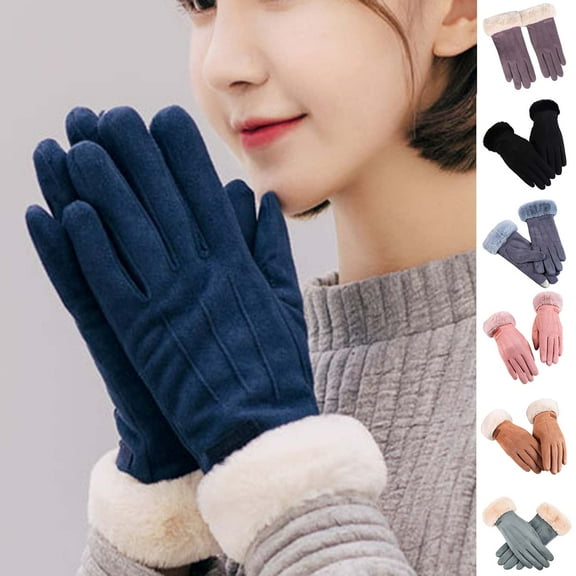 Womens Touch Screen Phone Fleece Windproof Gloves Winter Warm Wear