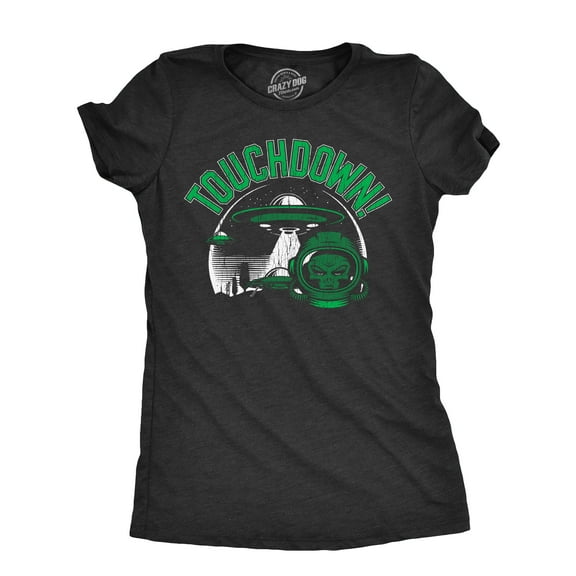 Womens Touchdown T Shirt Funny Alien UFO Football Joke Tee for Ladies Womens Graphic Tees