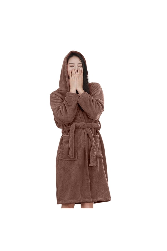 Womens Towelling Dressing Gowns Full Length - Womens Cotton Waffle Robe, Full Length Bathrobe Loungewear Long Robe Soft Changing Robe Warm Towelling Robe Plush Bathrobe For Sleepwear Coffee Free Size