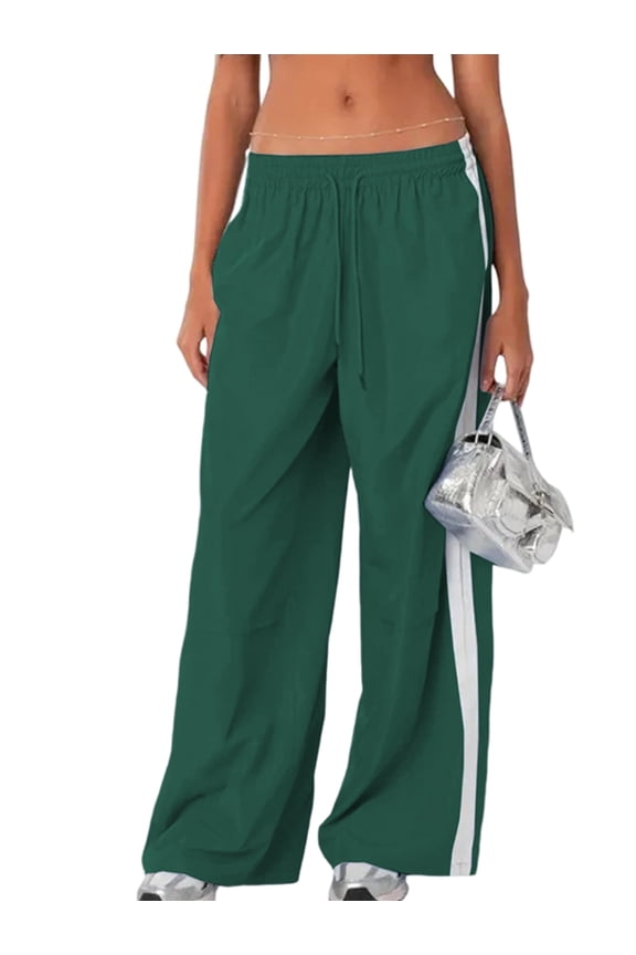 Womens Track Pants Loose Straight Leg Jogging Sweatpants Warm-Up Sports Athletic Running Green L