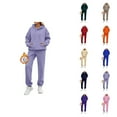 thumbnail image 1 of Womens Track Suits 2 Piece Set 2026 Winter Fashion Lined Plain Hoodie and Joggers Sweatpants Matching Set, 1 of 4