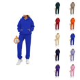 thumbnail image 1 of Womens Track Suits 2 Piece Set 2026 Winter Fashion Lined Plain Hoodie and Joggers Sweatpants Matching Set, 1 of 3