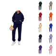 thumbnail image 1 of Womens Track Suits 2 Piece Set 2026 Winter Fashion Lined Plain Hoodie and Joggers Sweatpants Matching Set, 1 of 3