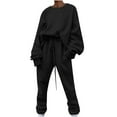 thumbnail image 1 of Womens Track Suits 2 Piece Set Two Piece Outfits for Women Oversized Crew Neck Tops Sweatshirts Sweatpants Set, 1 of 6
