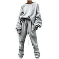thumbnail image 1 of Womens Track Suits 2 Piece Set Two Piece Outfits for Women Oversized Crew Neck Tops Sweatshirts Sweatpants Set, 1 of 6