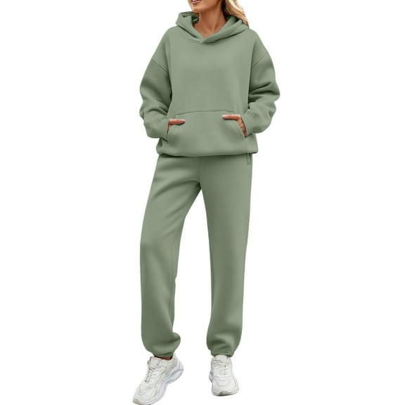 Womens Tracksuit Set 2 Piece Sweatsuits Outfits Long Sleeve Hoodies Jogger Sweatpants Fleece Matching Sweat Sets, 3XL