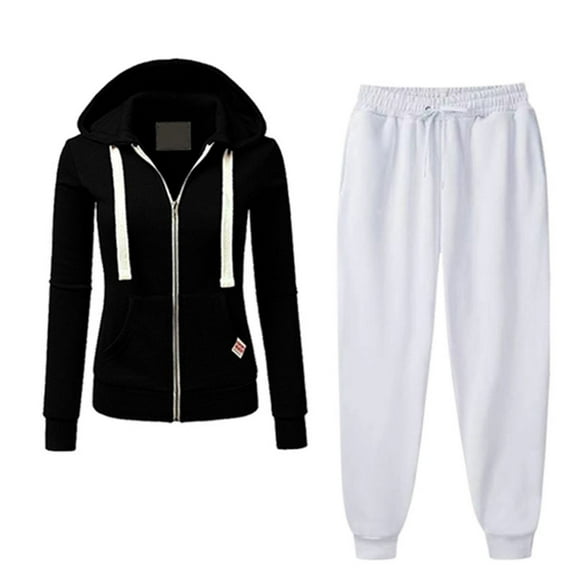 Womens Tracksuits Set wycnly Sweatshirt Coat Set for Women Open Zipper Hoodies and Drawstring Jogger Sweatpant Sweatsuit Sets with Pocket Casual 2 Pieces Lounge Set Under $5