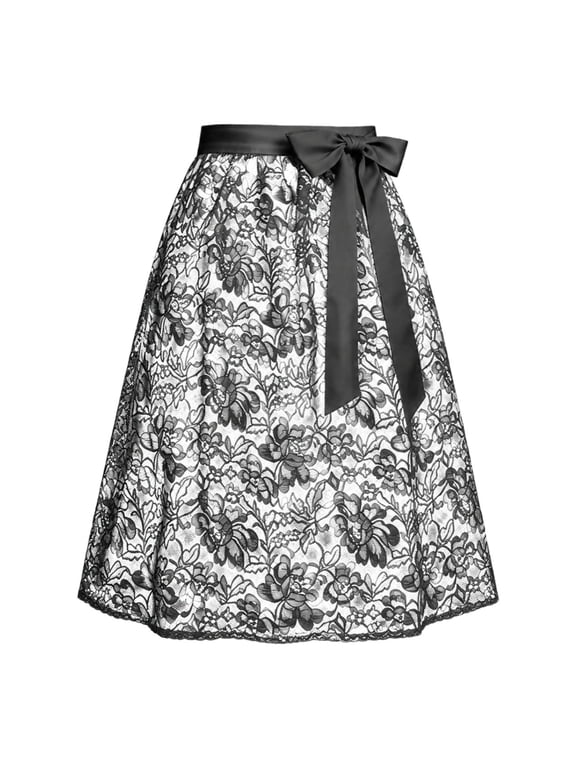 Womens Traditional Bavarian Apron Skirt Lace Layered Waist Wrap Dirndl Festival Cover
