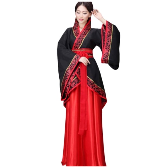 Hanfu Tarditional Womens Traditional Chinese Hanfu Dress Long Sleeve Embroidered Elegant ...