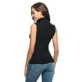 thumbnail image 1 of Womens Training Top Blouse Slim Sleeveless Top Womens Fit Turtleneck Solid Tee Shirt Women's Blouse Plush Band Black M, 1 of 4