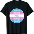 thumbnail image 1 of Womens Trans Rights Are Human Rights Transgender Pride Gift T-Shirt Black Large, 1 of 5
