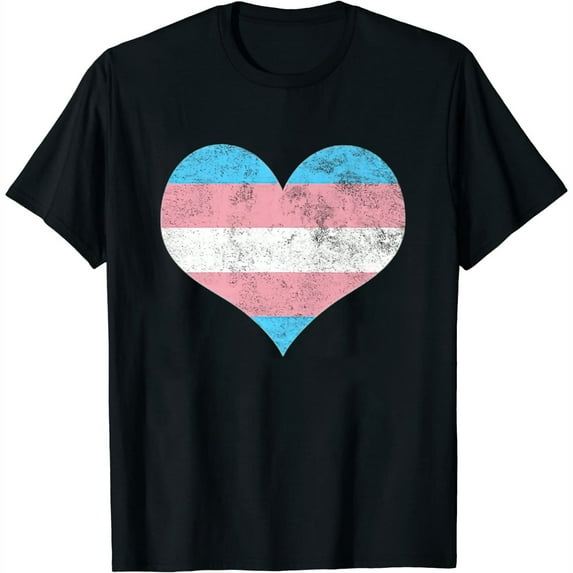 Womens Transgender Pride Heart Flag Identity Lgbt Gay Graphic Premium T-Shirt Black Small