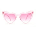 thumbnail image 1 of Womens Translucent Candy Color Iconic Heart Shape Cat Eye Sunglasses Pink, 1 of 4