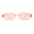 thumbnail image 1 of Womens Translucent Mod Oval Retro Narrow Rectangle Plastic Sunglasses All Pink, 1 of 4