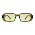 thumbnail image 1 of Womens Translucent Mod Oval Retro Narrow Rectangle Plastic Sunglasses Green, 1 of 4