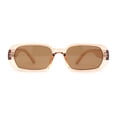 thumbnail image 1 of Womens Translucent Mod Oval Retro Narrow Rectangle Plastic Sunglasses Peach Brown, 1 of 4