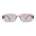 thumbnail image 1 of Womens Translucent Mod Oval Retro Narrow Rectangle Plastic Sunglasses Purple, 1 of 4
