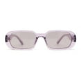 thumbnail image 1 of Womens Translucent Mod Oval Retro Narrow Rectangle Plastic Sunglasses Purple, 1 of 4