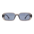 thumbnail image 1 of Womens Translucent Mod Oval Retro Narrow Rectangle Plastic Sunglasses Slate Black, 1 of 4
