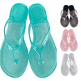 Womens Transparent Jelly Flip Flops Flat Slip-On Beach Sandals Casual ...