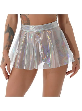 ALSLIAO Womens Sexy Shiny Satin Glossy Opaque Wet Look Short Leggings  Fitness shorts Pink Plus size 