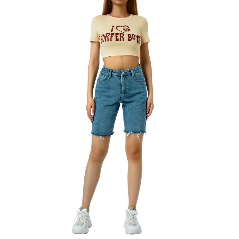 Womens Trashy Grunge Crop Tops Summer 2000s Clothes T Shirt