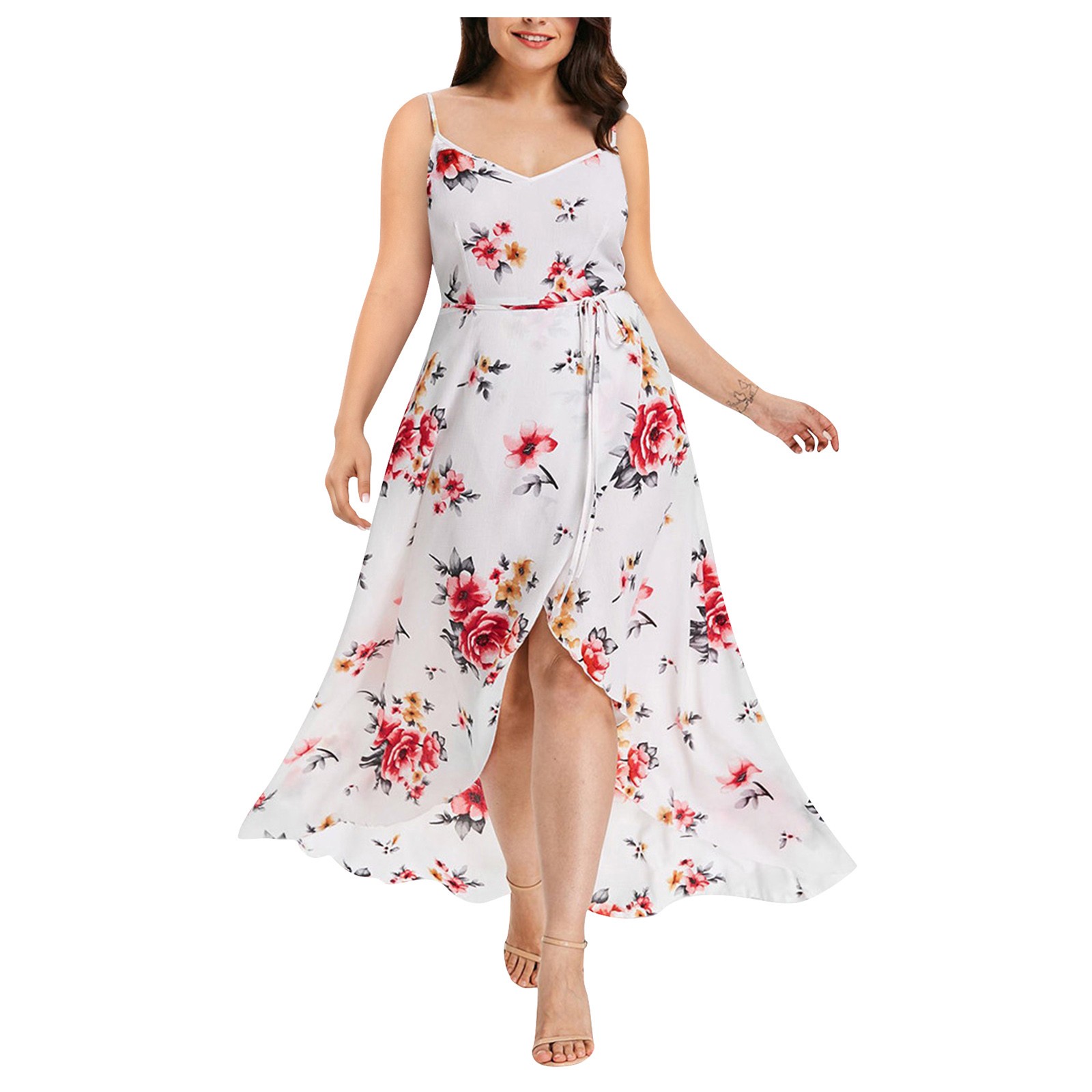 Womens Travel Dress, Plus Size Women Casual Sleeveless Boho Flower
