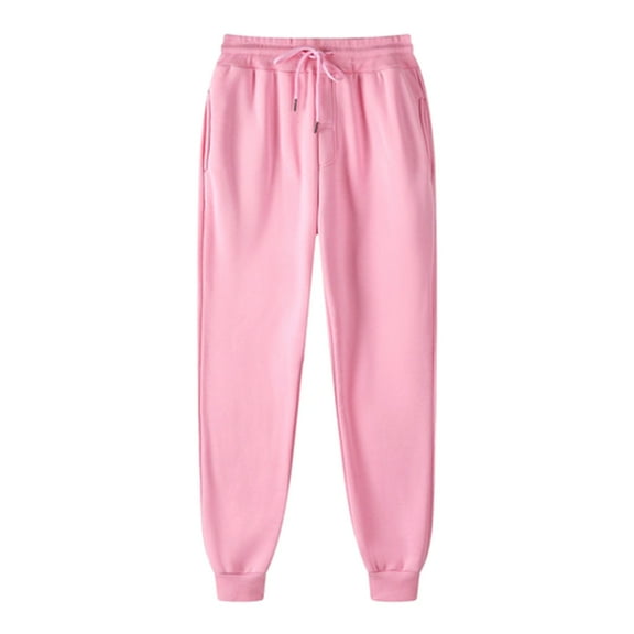 Womens Travel Pants New Womens Solid Color Drawstring Sweatpants Jogger Pants Elastic Waisted Sweatpants Casual Active Workout Running Sports Trousers Wide Leg Pants Pinky 3XL New