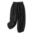 thumbnail image 1 of Womens Travel Pants Cotton And Linen Casual Harem Pants Versatile Large Pocket Wide Leg Nine Point Casual Trousers Soft & Comfortable 3Xl Pants For Women, 1 of 9